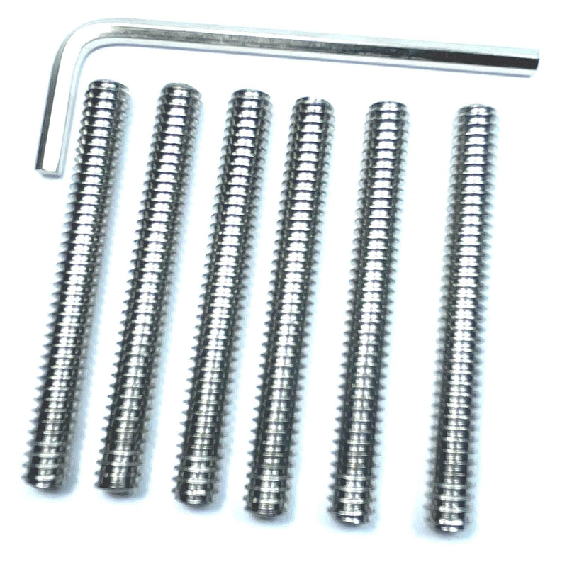 [Australia - AusPower] - 6pcs Set Screws 1/4-20 x 2" inch 304 Stainless Steel Allen Head Hex Hexagon Socket Set Screws with 1/8" Allen Wrench,Set Grub Screws Hex Allen Head Socket Set Screws.(2" Length) 
