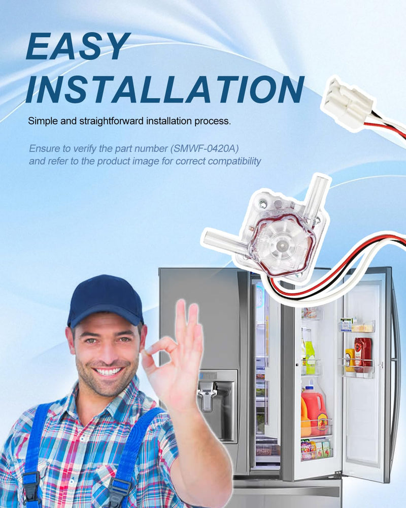 [Australia - AusPower] - SMWF-0420A Hall Flow Sensor Miniature Flowmeter Compatible with Water Purifier, Fridge, Ice Maker, Coffee Machine,Negative Ion Machine Replace SMWF0420A Micro Water Flow Sensor 