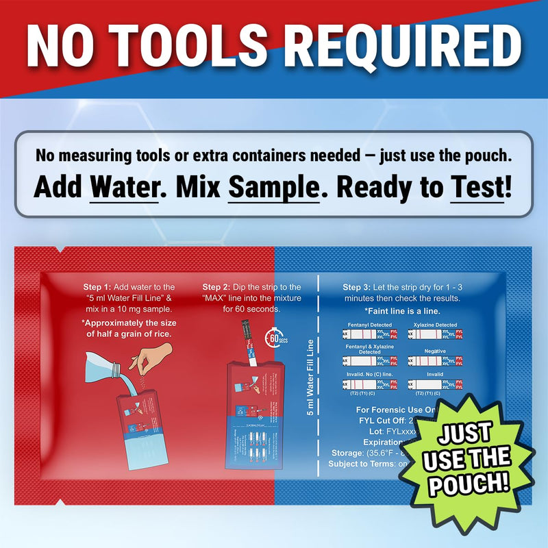 [Australia - AusPower] - Fentanyl & Xylazine Drug Test Strips - [Choose Your Quantity] - Powder, Liquid, & Urinalysis Forensic Testing (10) 10 