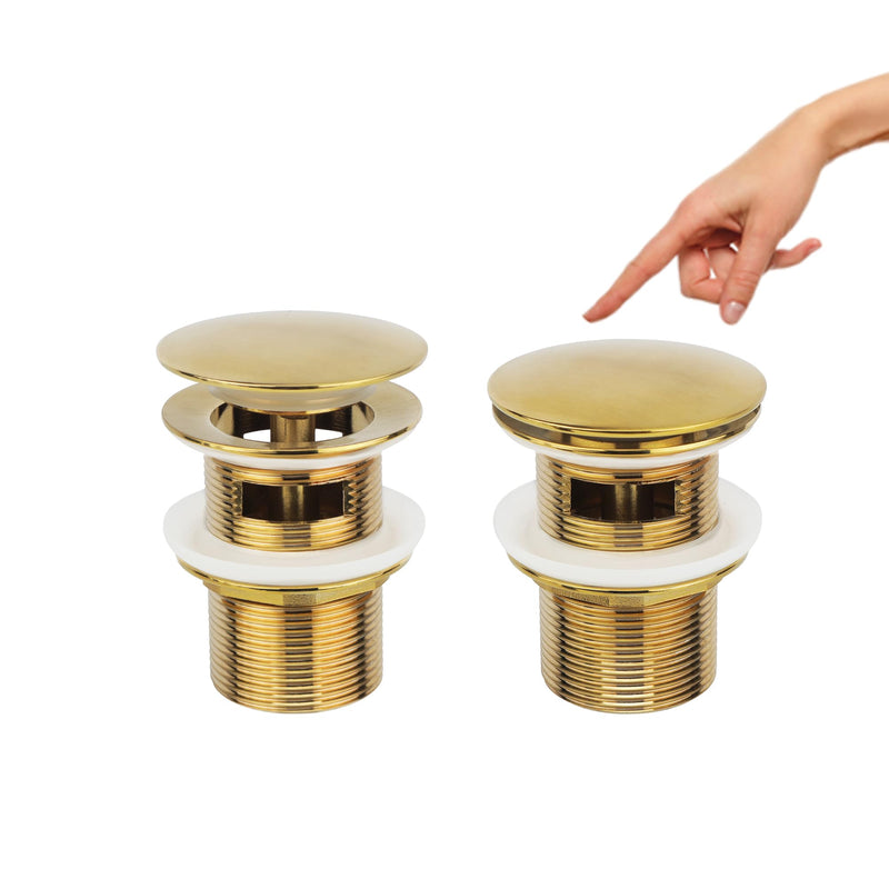 Brushed Gold Freestanding Bathtub Drain Stopper, Compatible with Freestanding Bathtub Drain Rough-in Kit Brushed Gold