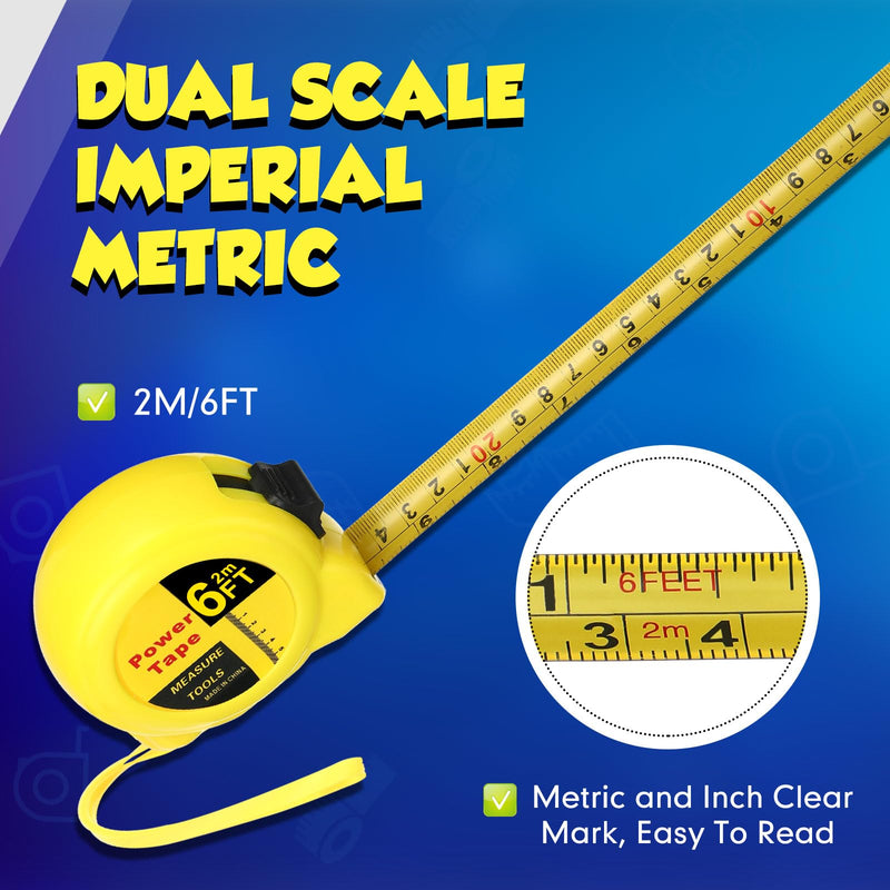 [Australia - AusPower] - Xuhal 48 Pcs 6 ft Mini Tape Measure Bulk Measuring Tape Imperial and Metric Pocket Self Locking Easy to Read with Inches and Centimeters for Designer Decorator 