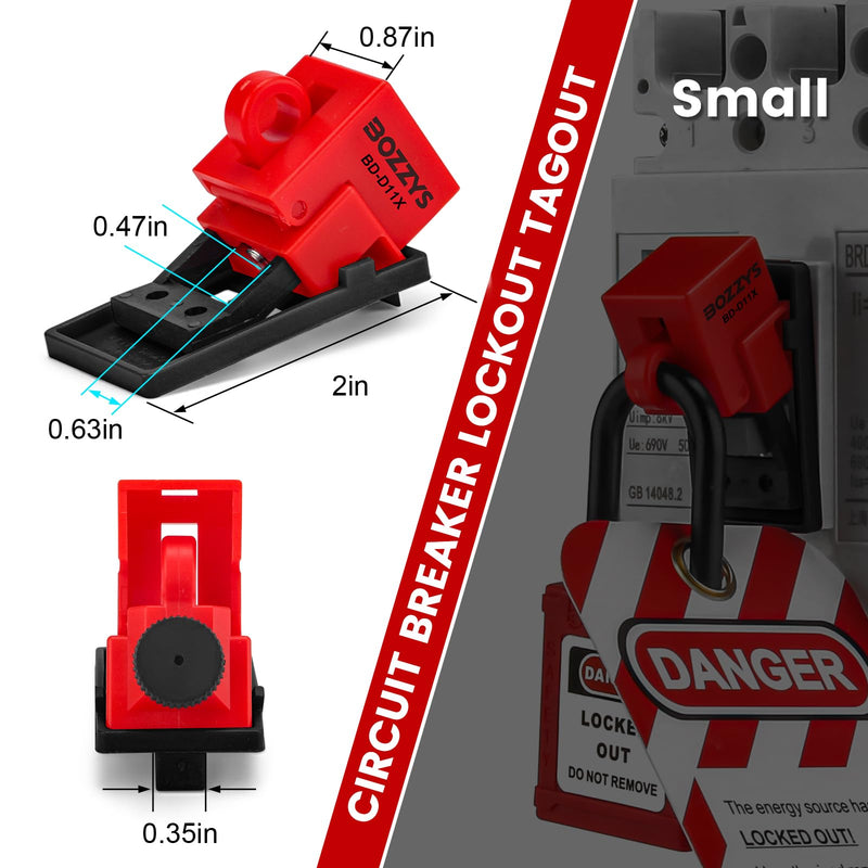 [Australia - AusPower] - Electrical Circuit Breaker Lockout Device with Insulated Loto pad Locks(Nylon Shackle) for 120/277 Volt Single Pole Clamp-on Breaker Lock Out Tag Out,OSHA Compliant BD-D11X-KIT with locks 
