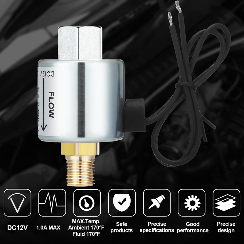 [Australia - AusPower] - 12 Volt Solenoid Valve LPG Propane 1/4"NPT 12V 180 Degree Lock off Liquid Vapor Gas Stainless Steel Regulator Adaptor for Water Air Gas Diesel (External Thread) External Thread 