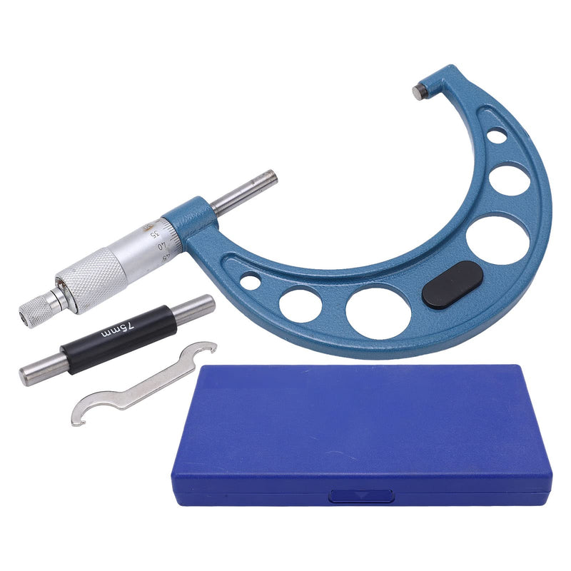 [Australia - AusPower] - Professional Premium External Micrometer Precision Tool for Machinists, 75-100 mm Measuring Range, 0.01 mm Pitch, Micrometer Stable Alloy Surface, Accurate Measurement 