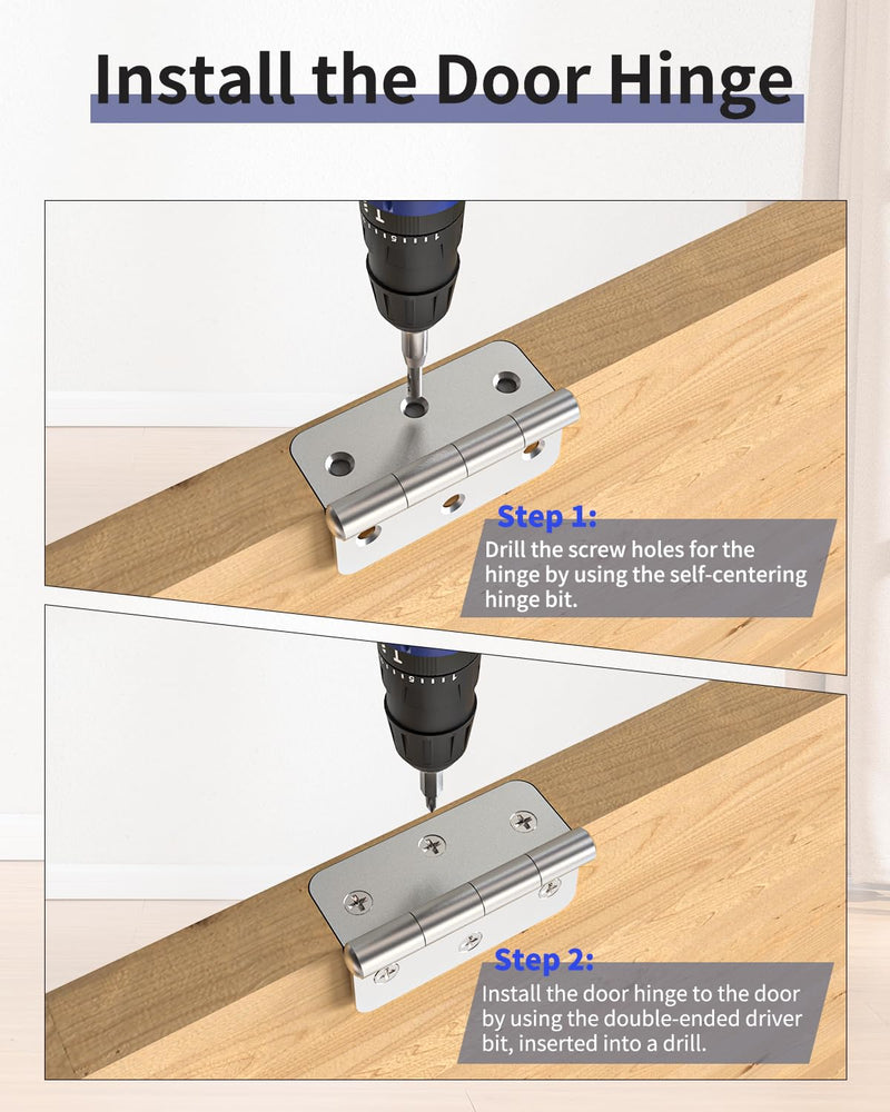 [Australia - AusPower] - Door Hinge Jig, Door Hinge Router Template,Door Hinge Mortiser, Hinge Installation Kit Fits 3” to 5” Length and 1/4” or 5/8” Thickness Door Hinge, Blue A-Blue 