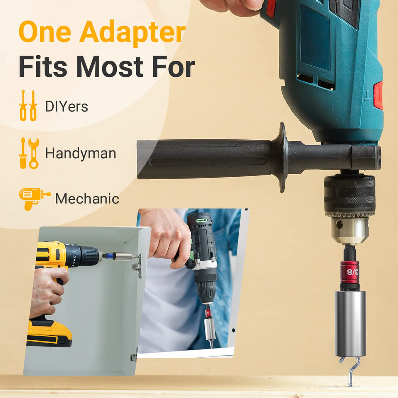 [Australia - AusPower] - Impact Socket Adapter Set for Drill - Tools for Men Gadgets 1/4" 3/8" 1/2" Impact Grade Driver Bit Set Extension Bit with Holder Ratchet Wrench Nut Hex Drive Adapter Hand Power Accessories Cool Stuff 