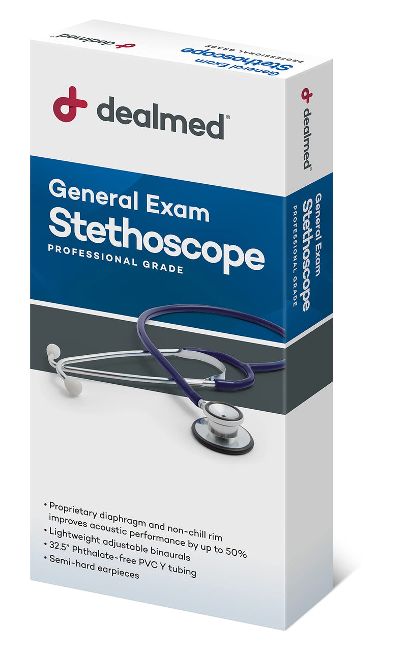 Dealmed General Exam Stethoscope – Professional Economy Dual-Head Medical Stethoscope with Lightweight Chestpiece, Flexible 32” Tubing & Comfort Eartips (Pink) Pink