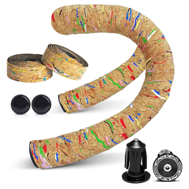 2pcs Bicycle Bar Tape, Bike Handlebar Tape, Road Bicycle Handlebar Tape, Cycling Grip Tape, with 4pcs Handlebar End Plugs, Soft Comfortable, Wear Resistant, Wood D Wood
