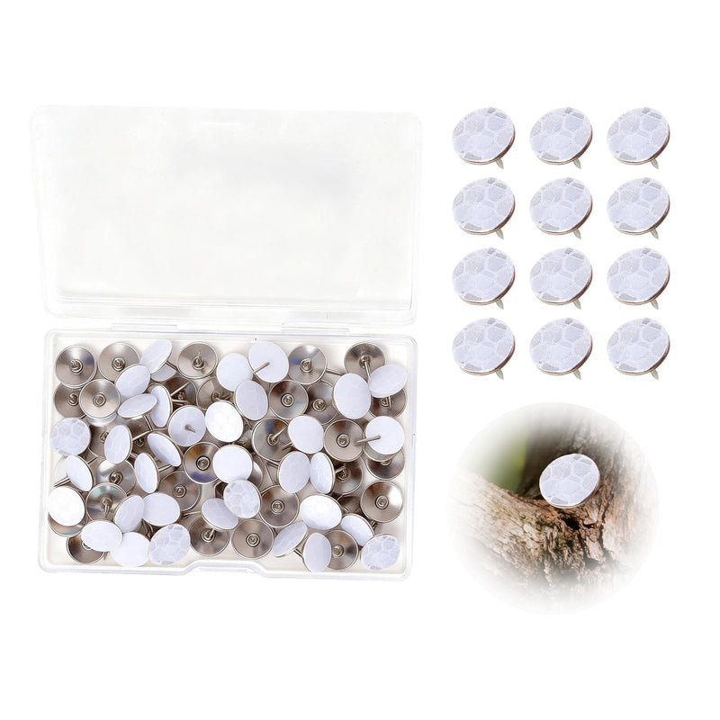 100PCS Reflective Trail Markers,High Visibility Reflective Tacks for Trail Marking Hunting Outdoor Hiking Camping Tree Stand