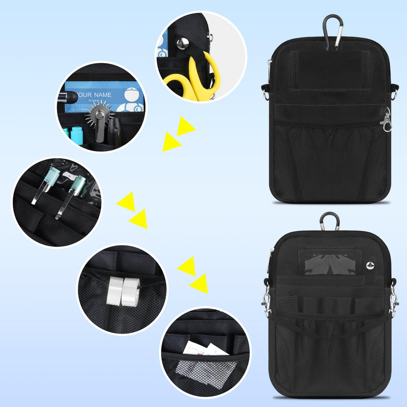 [Australia - AusPower] - RAIALL Nurse Fanny Pack with Medical Gear Pockets, Tape Holder, Medical Bag Nurse Waist Pouch Organizer with Utility Storage for Stethoscopes, Scissors Supplies and Emergency Supplies, Black 