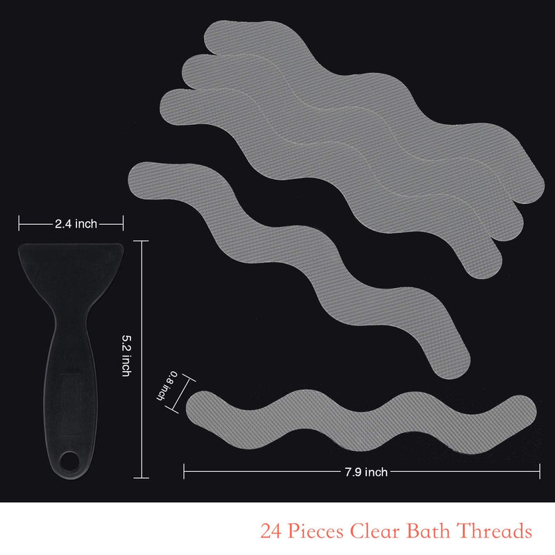 Secopad 24 PCS Grey Patented Anti Slip Shower Stickers and 2 in X 30 FT (360IN) Grey Window Screen Repair Tape