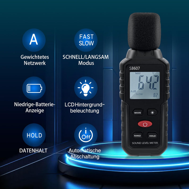 [Australia - AusPower] - Mcbazel Dezibel Digital Sound Level Meter Sound Level Meter with LCD Display Measuring 30dBA-130dBA 
