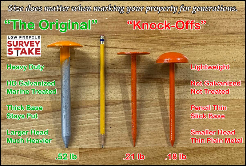 Survey Stake - Low Profile Survey Marker (Hi-Vis Orange) Hi-Vis Orange