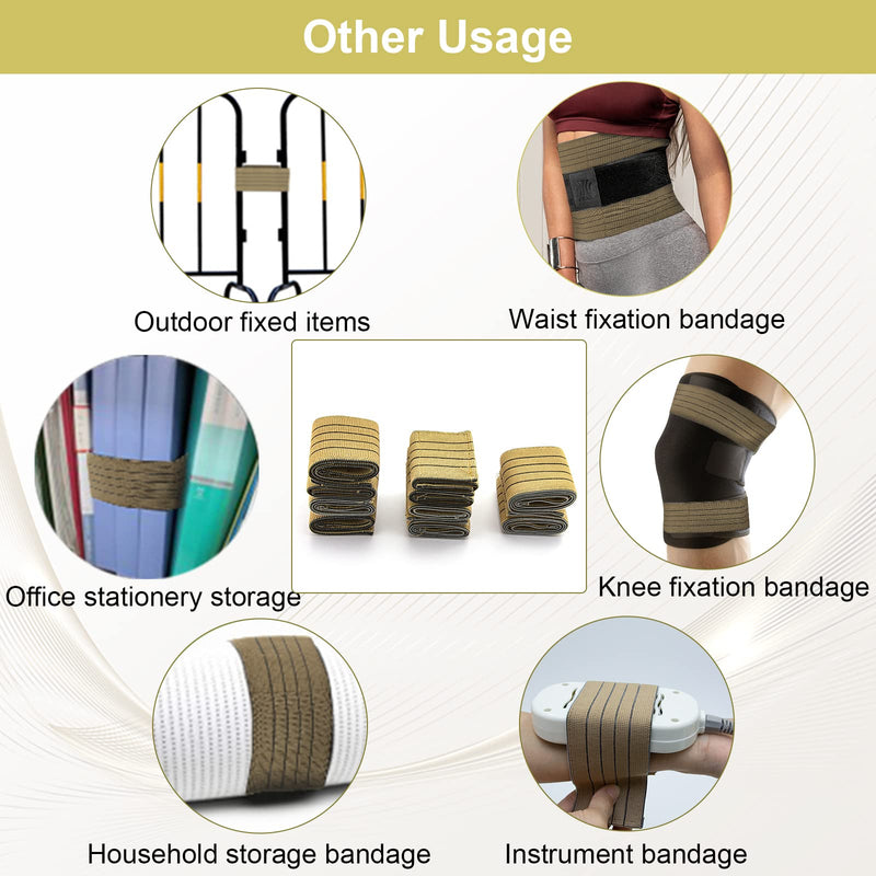 [Australia - AusPower] - Elastic Bandage Spare Parts Wrap Elastic Wrap Strape Band Straps Banda Elastica Lipo Pad Band Beauty Machine Accessories 3 Size 10 pcs Tan Elitzia Brown 