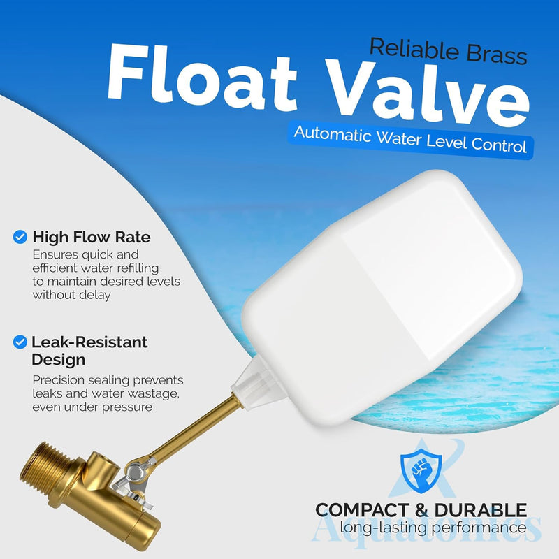 [Australia - AusPower] - 3/8" Water Float Valve – Heavy-Duty 125 PSI Water Level Controller - Easy Wingnut Adjustment Float Valve – Adjustable Flow (2.25 GPM) for In-Ground Pools & Auto-Fill Systems 