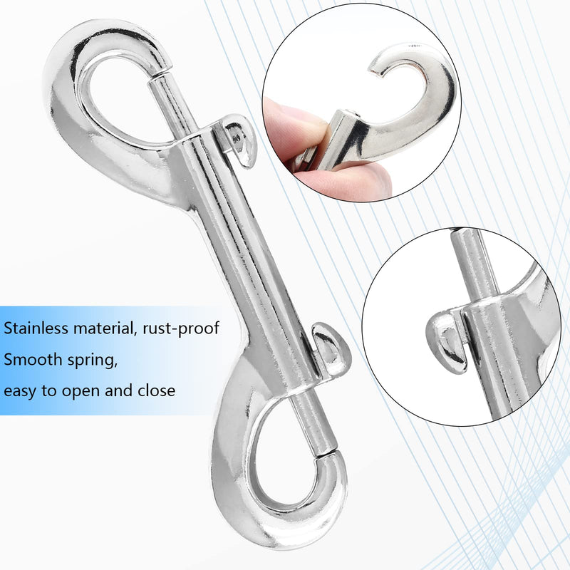 [Australia - AusPower] - 5 PCS Double Ended Bolt Snap Hook, 3.5inch Zinc Alloy Hook Metal Clips, Heavy Duty Trigger Chain Clips for Key Chain Dog Leash Horse Pet Sling Feed Buckets 5Pcs Large 