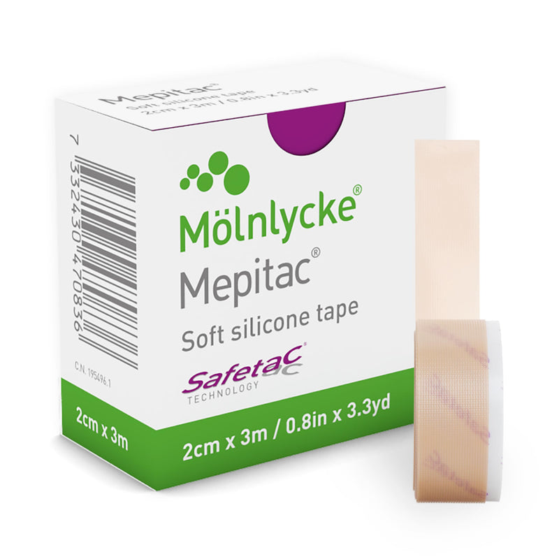 Mepitac 298300 Soft Silicone Tape, 2 cm x 3 /0.8 in x 3.3 yd 1 Count (Pack of 1)