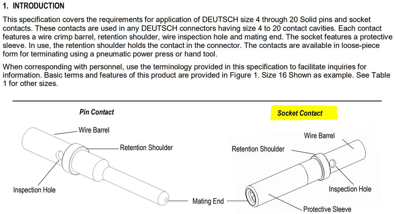 [Australia - AusPower] - 0462-201-16141 (100 PCS) GENUINE OEM DEUTSCH 20-16 AWG Solid Barrel Style Contacts 
