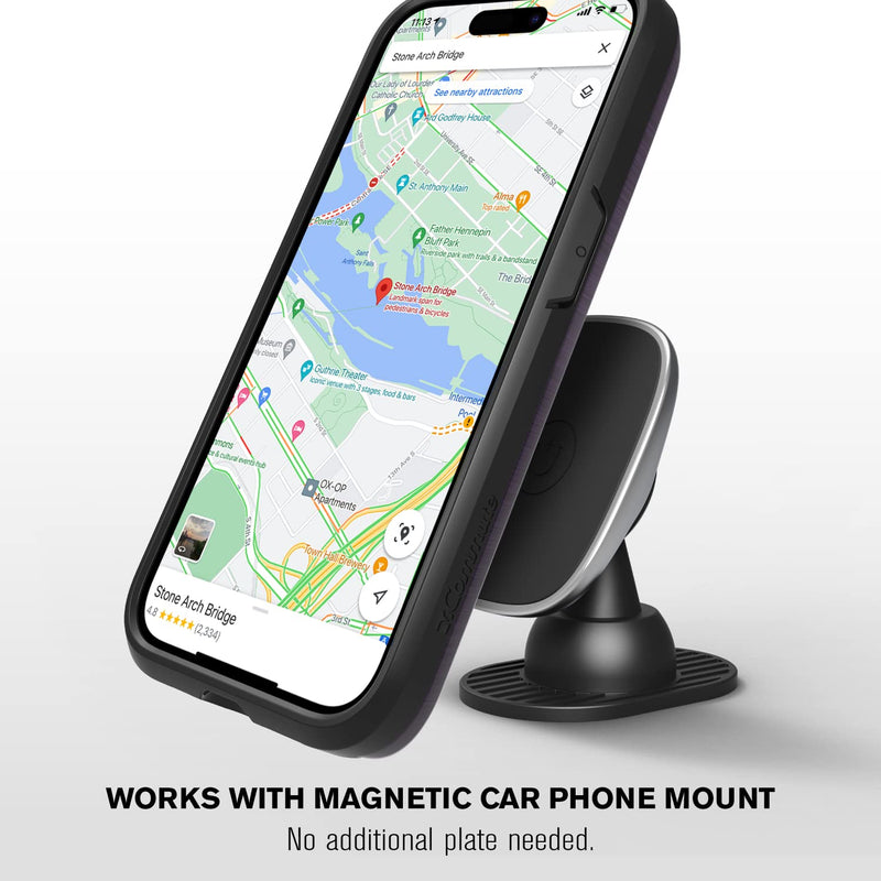 [Australia - AusPower] - VENA vCommute Wallet Case Compatible with Apple iPhone 14 Pro Max (6.7"), (Military Grade Drop Protection) Flip Leather Cover Card Slot Holder with Kickstand - Deep Purple/Black 