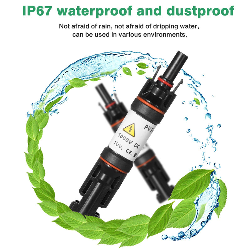 [Australia - AusPower] - Jadeshay Solar PV Fuse Plug 1000V DC 15A IP67 Waterproof Photovoltaic Fuse Holder Connector Solar Fuse PV Plug for Solar PV System 