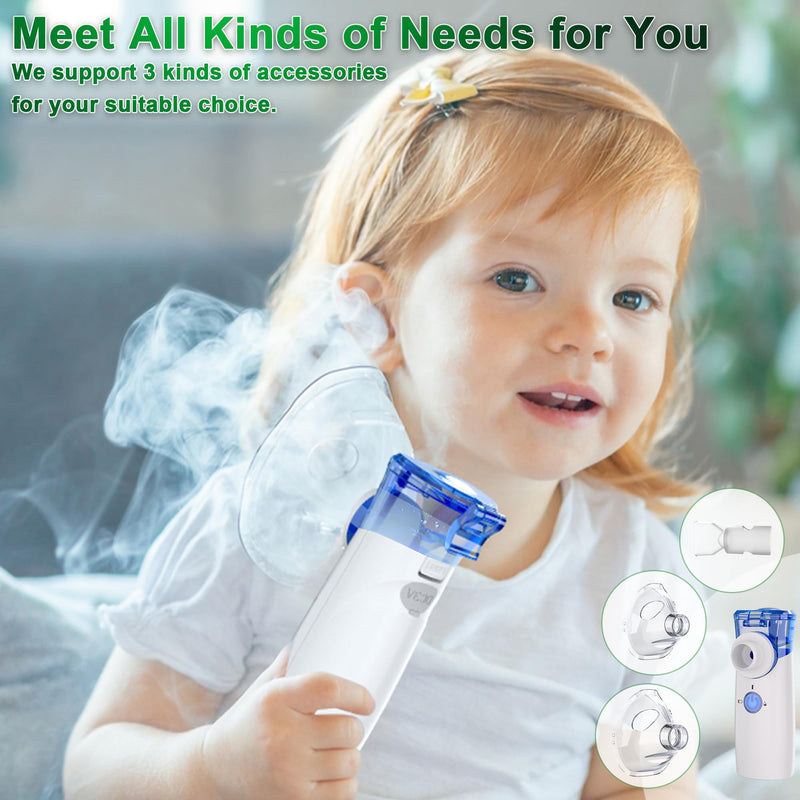 [Australia - AusPower] - Portable Nebulizer for Adults & Kids, Rechargeable Handheld Nebulizer Machine with Adjustable Rate, Nebulizer with Fast Support for Asthma and Respiratory Problems 