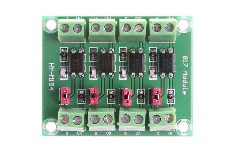 5pcs PC817 4 Channel Optocoupler Isolation Board Voltage Converter Adapter Module 3.6-30V Driver Photoelectric Insulated Module