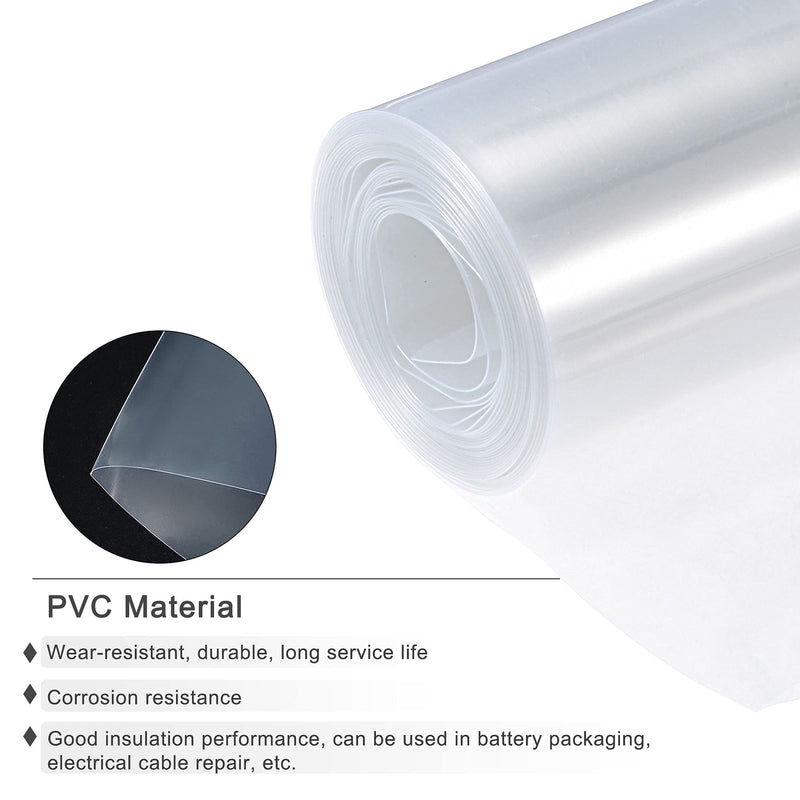 [Australia - AusPower] - MECCANIXITY Battery Wrap PVC Heat Shrink Tubing 58mm Dia 90mm Flat 10 Feet(3meters) Clear Good Insulation for Battery Pack 58mmx90mmx3m 