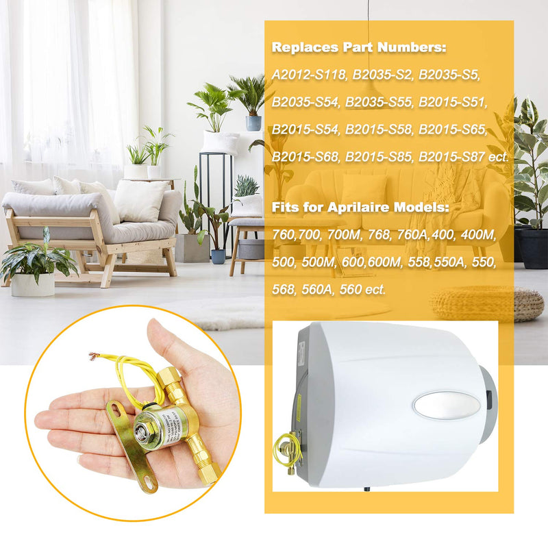 [Australia - AusPower] - Humidifier Water Solenoid Valve 4040 10006735 for Aprilaire Whole House Humidifier 400 400M 500 500M 600 600M 558 550A 550 568 560A 700M 768 760A 760 | 24 Volts | 2.3 Watts | 60 HZ-Yellow by TOMOON 