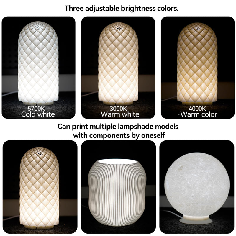 [Australia - AusPower] - 3PCS LED Lamp Kit 001 Three Colors for Bambu Lab H2D/X1/P1P/A1 mini Makerworld for anycubic Makeronline 3D Printer Light DIY Hardware Model Spare Parts 5V USB Powered, 3000K Warm Light 3PCS LED Lamp Kit 001 