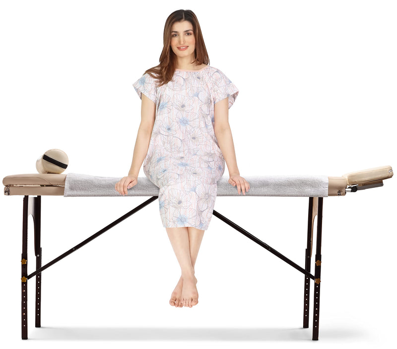 [Australia - AusPower] - NY Threads Women's Hospital Gown Soft and Stylish Patient Gown, Small-Medium, Linear Flower Pink 