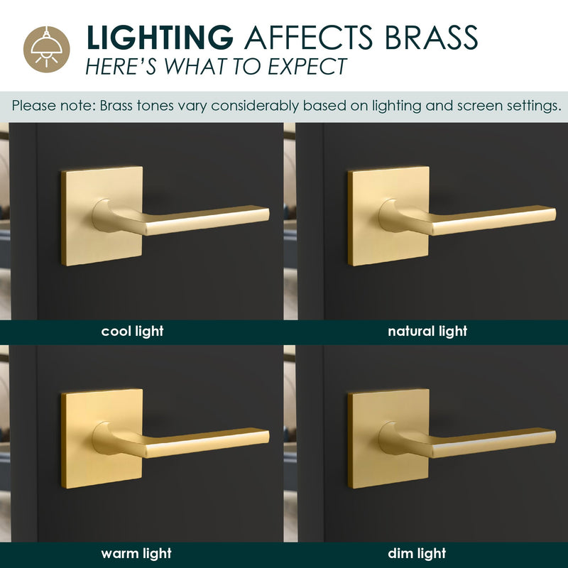 Mega Handles Prime Dummy Lever, Door Handle for Closet or French Doors, Single Side Door Levers, Non-Turning, Fits All Standard Door Sizes, Exposed Screws Included - Satin Brass (1 Pack) - 5'' 1 Pack