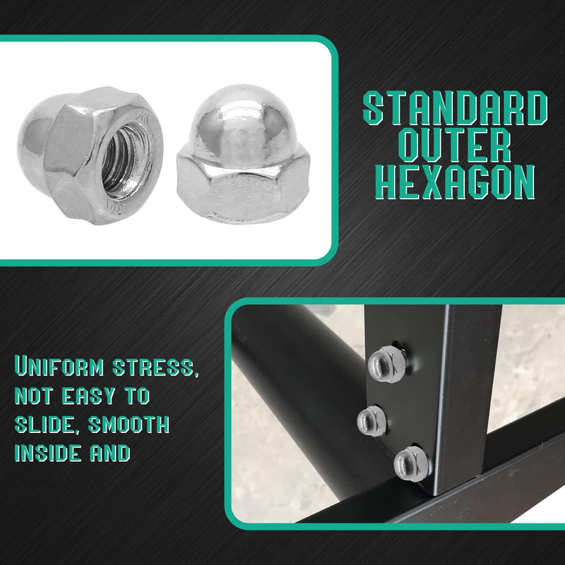 [Australia - AusPower] - Piutouyar Acorn Cap Nuts Hex Nut 1/4-20, 304 Stainless Steel 18-8 Hex Dome Cap Nut (20Pcs) 1/4-20-20pcs 20 