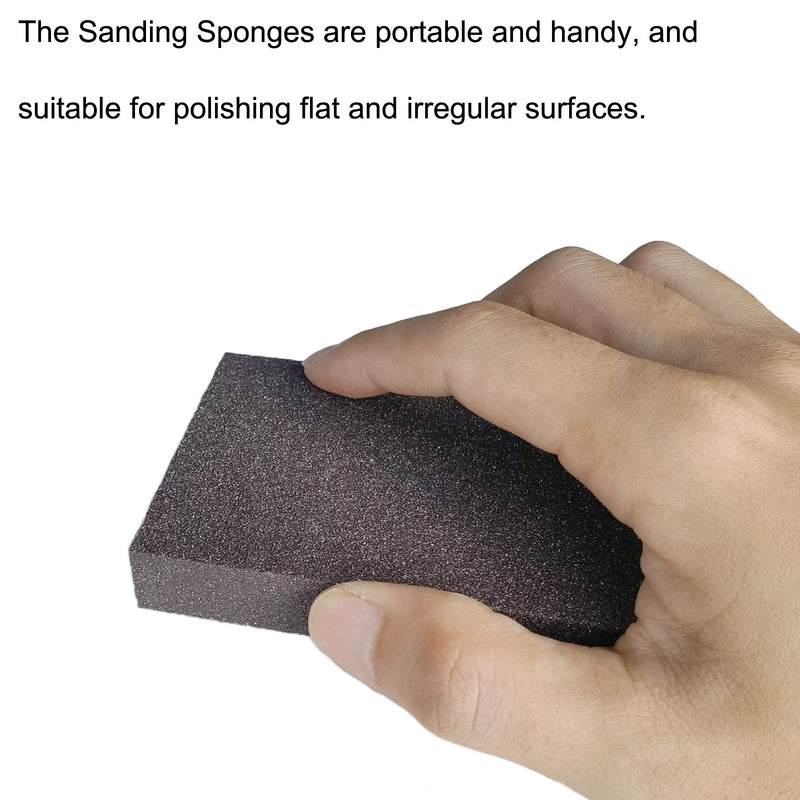 [Australia - AusPower] - 6 Pack 220 Grit Superfine Sanding Sponge, Washable and Reusable Great for Pot Brush Pan Brush Sponge Brush Glasses Sanding Wood Sanding Metal Sanding (220 Grit-6 Pack) 
