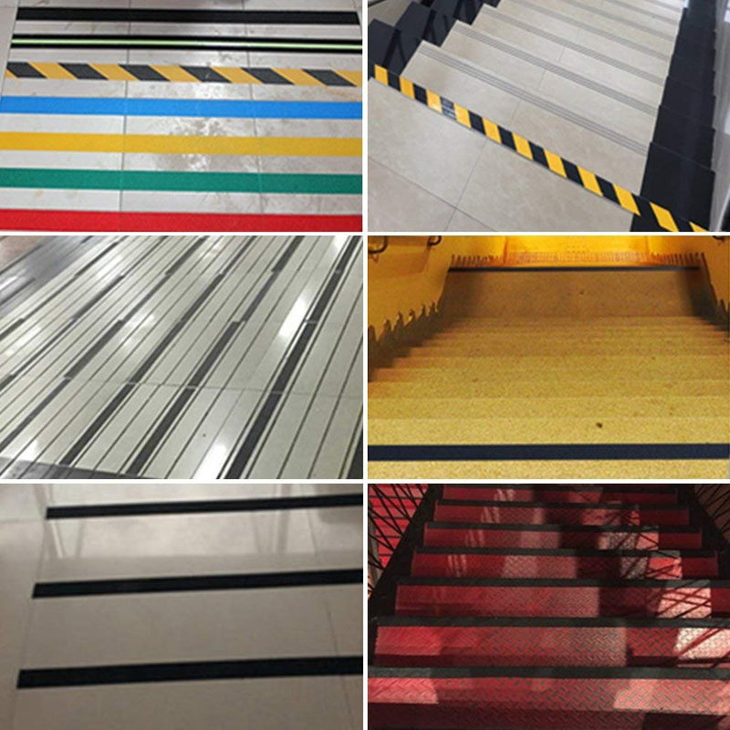2" 16.4Ft Yellow & Black Floor Safety Non Skid Safety Tape Anti Slip Adhesive, Indoor or Outdoor Applicable, High Traction High Grip