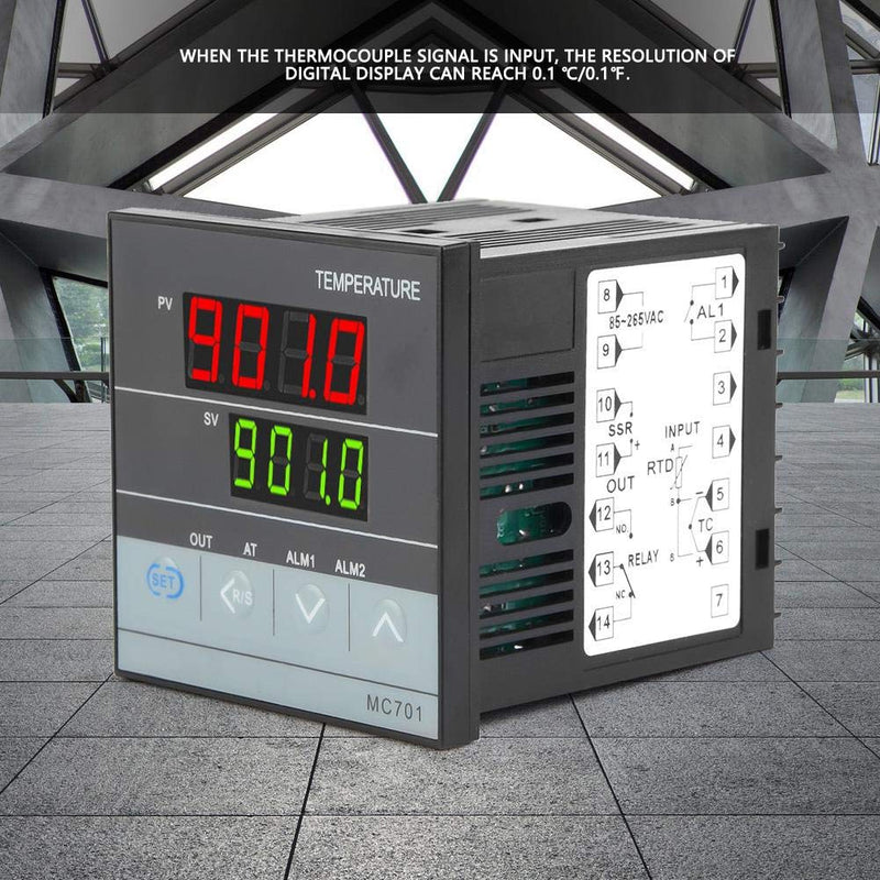 [Australia - AusPower] - YWBL-WH MC701 Digital PID Temperature Controller K Type PT100 Sensor Input Relay SSR Output 
