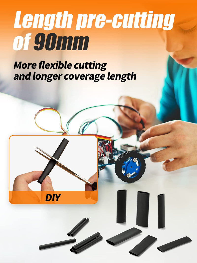 [Australia - AusPower] - Eventronic 4:1 Heat Shrink Tube with Adhesive, 90 mm, Extra Long, IP68 Heat Shrink Tube, Waterproof, Pack of 100, Double Wall for Electrical Insulation and Cable Connectors, High Load Capacity, Never 100 Stück, 90mm 