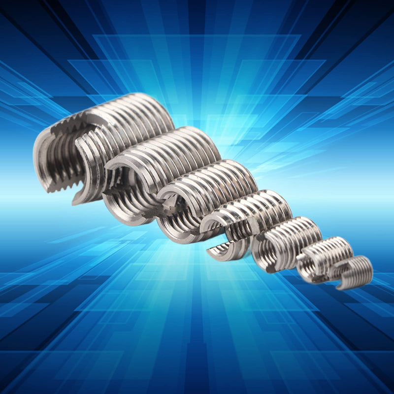 [Australia - AusPower] - AUNMAS 50Pcs Threaded Inserts, M3 M4 M5 M6 M8 M10 Stainless Steel Self Tapping Thread Insert Screws with Storage Case Thread Reinforce Repair Tool 