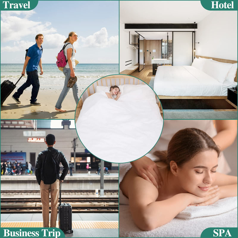 [Australia - AusPower] - 4 PCS Disposable Bed Sheet Queen Size, Travel Sheet for Hotel, Disposable Sheet for Travel Bedding Cover Portable Sheet with 1 Quilt Cover, 1 Sheet and 2 Pillowcase for Travel Business Trip Spa Hotel 
