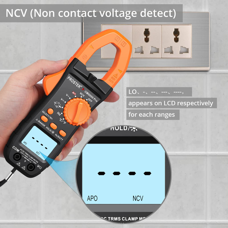 [Australia - AusPower] - Proster Electrical Tools Set Non Contact Voltage Tester Pen Clamp Meter 6000 Count Electric Circuit Testing Device 