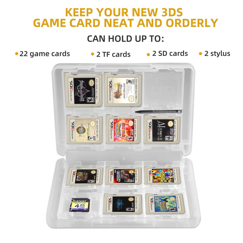 [Australia - AusPower] - 3DS Game Holder Card Case, 28-in-1 Game Holder Card Case Compatible with Nintendo NEW 3DS / NEW 3DS XL / 3DS / 3DS XL / DSi / DSi XL / DS / NEW 2DS /NEW 2DS XL / 2DS/ 2DS XL Catridge Storage Box White 
