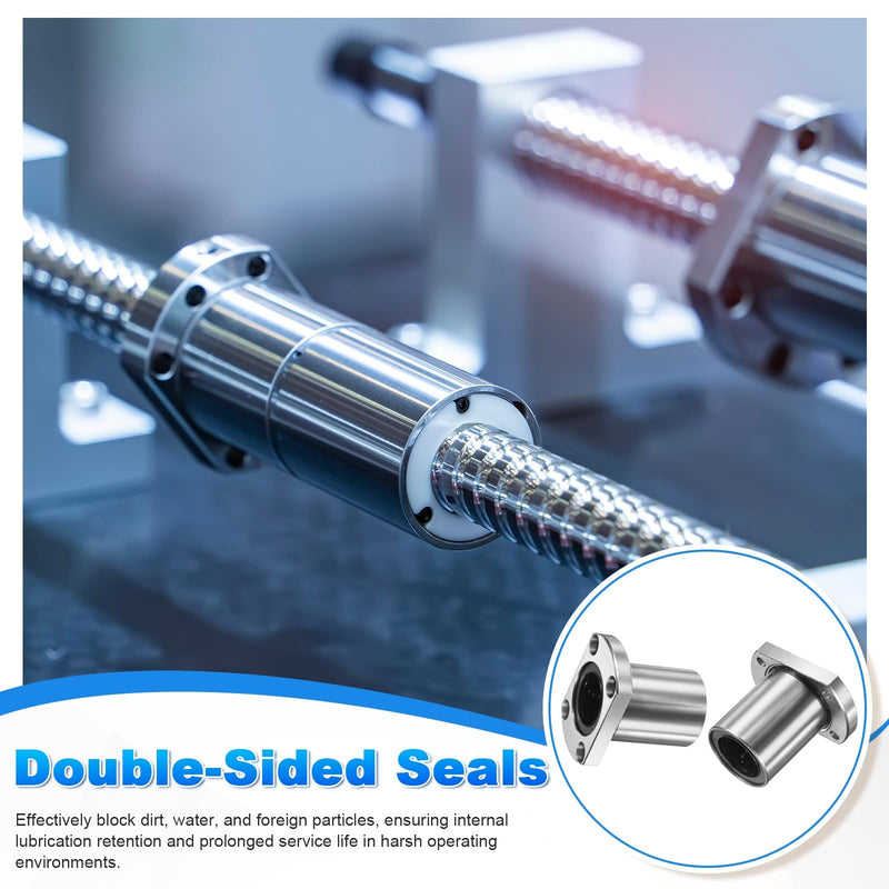 [Australia - AusPower] - PATIKIL LMH30UU Linear Ball Bearings 30mm Bore Dia 45mm OD 51mm Long 6.5mm Hole, 2Pcs Round Flange Linear Motion Bushing Double Side Rubber Sealed Rod Liner Shaft for Machine 3D Printer 2 