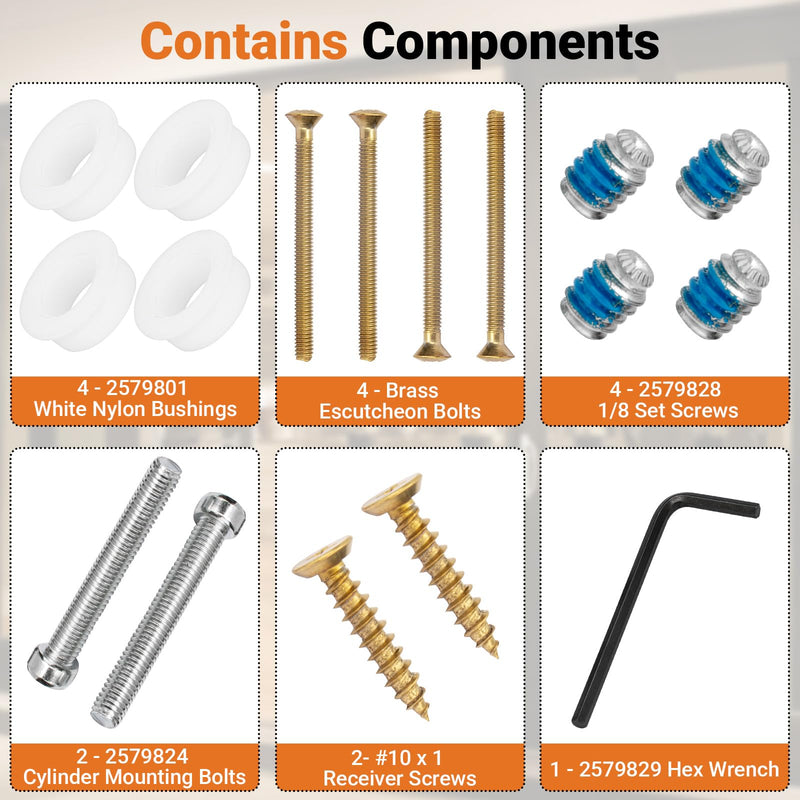 [Australia - AusPower] - Bushing Screw Pack 1/2 Diameter Replacement Parts for Andersen Inswing Outswing Hinged Patio Doors, Fits for 400 Series Frenchwood Patio Doors (Replace Part Number 2579756) 
