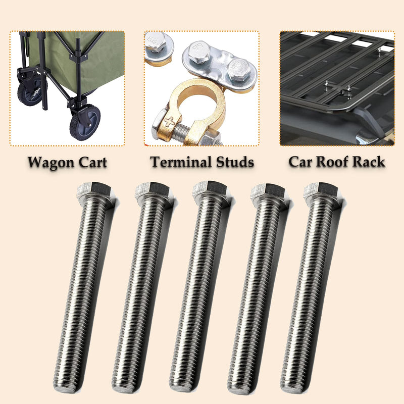 [Australia - AusPower] - 15Pcs M8 Hex Bolts M8x50mm Hex Head Bolts Stainless Steel 304 M8-1.25 Hex Bolt Fully Threaded Hex Tap Bolts Metric Hexagon Head Screw Machine Bolts Right Hand External Hex Drive M8*50mm 