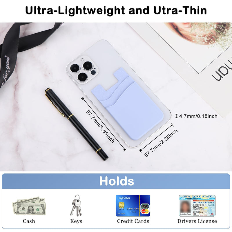 [Australia - AusPower] - Phone Wallet Stick on,5Pack Phone Card Holder for Back of Phone Case,Silicone Sticky Credit Card Holder for Cell Phone Double Pocket Sticker All Smartphones—Navy,Sierra,Pastel,Blue,Black Navy,Sierra,Pastel,Blue,Black 