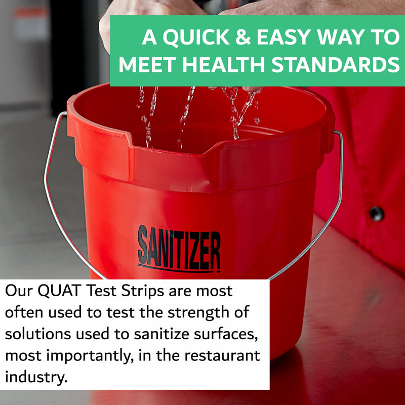 400 Pack Quat Sanitizer Test Strips for Sanitizing Solution – Quaternary Food Service Test Kit for Restaurant Kitchen - QAC QR5 0-500 ppm - 4 x 100-Strip Vials (4 Pack) by FryOilSaver Co. 400