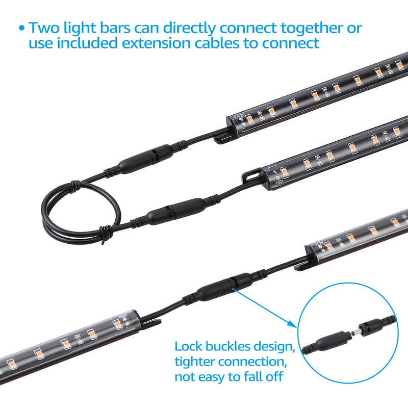 TORCHSTAR LED Safe Lighting Kit, (6) 12 Inch Linkable Light Bars + Motion Sensor + UL Power Adapter, 900LM, Input 100-240V, for Under Cabinet Gun Safe Locker Closet Showcase, 3000K Warm White Warm White (3000K)