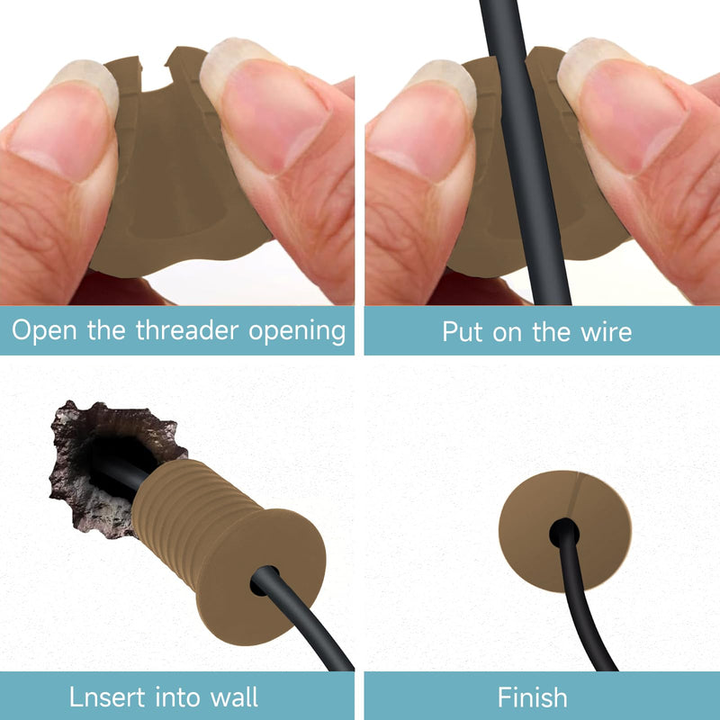 Starlink Cable Routing Kit,Starlink Cable Installation Kit,Starlink Mounting Accessories,2* Grommets, 1" Spade Drill Bit, 5/16" Drill Bit, 15 Wall Clamps,13" Cable Sleeve (Brown) Cable Installation Kit (Brown)