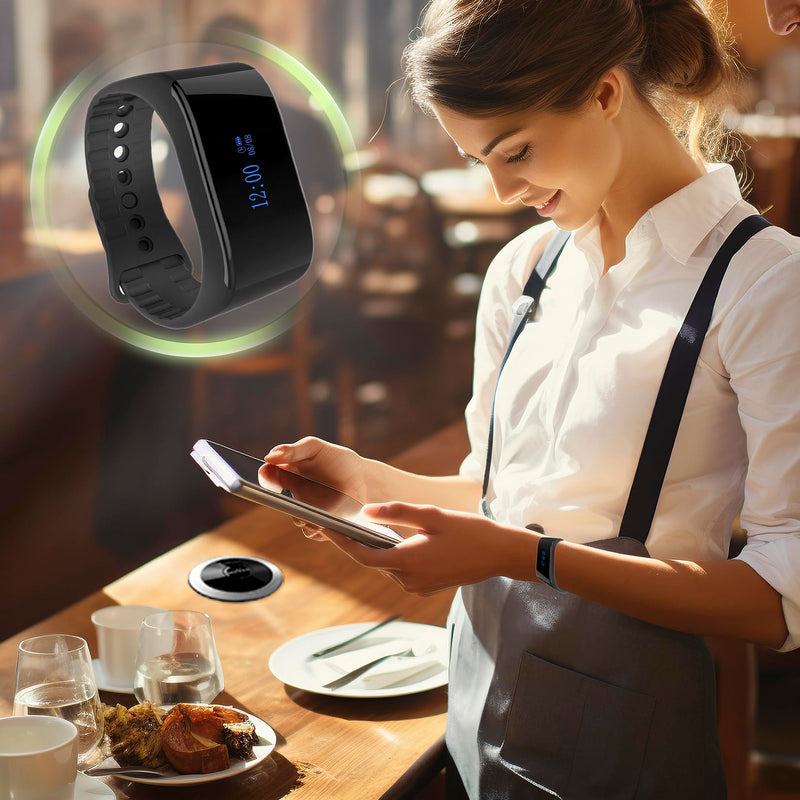 SINGCALL Wireless Calling System Wireless Pager Calling System, Restaurant Paging Systems,Rechargeable Waterproof Watch Receiver APE6900