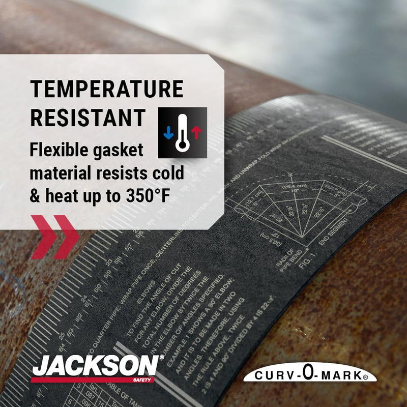 Jackson Safety Pipe Measuring Tool - Wrap-A-Round Tape Pipe Fitting Tool (Multiple Sizes and Heat Ratings) 350⁰ F Heat Rating XX-Large