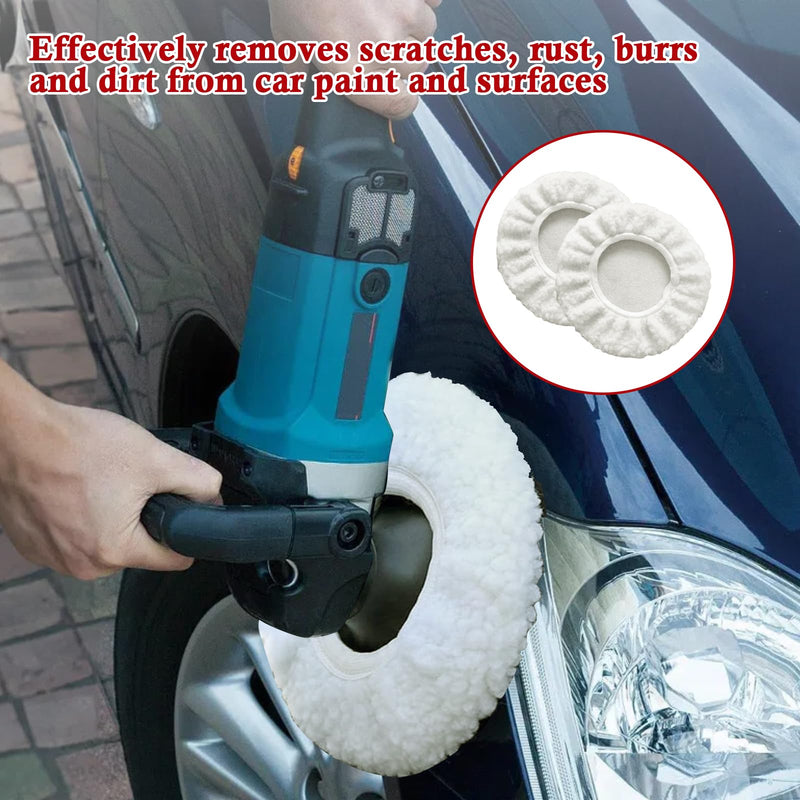 Pack of 5 Lambswool Polishing Covers for Einhell CE-CB 18/254 Li, CC-PO 90 | Cordless Car Polishers, for 220mm-250mm Polishers, 9-10 inch Car Polishing Pad for Waxing and Polishing Cars